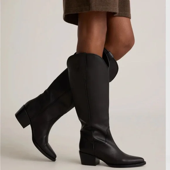 Quince Italian Leather Tall Western Boots - Picture 2 of 5